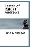 Letter of Rufus F. Andrews