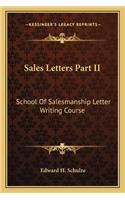 Sales Letters Part II
