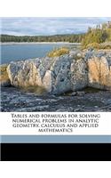 Tables and Formulas for Solving Numerical Problems in Analytic Geometry, Calculus and Applied Mathematics