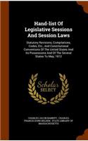 Hand-List of Legislative Sessions and Session Laws