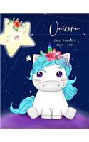 2020 2021 15 Months Mystical Unicorn Daily Planner: Academic Hourly Organizer In 15 Minute Interval; Appointment Calendar With Address Book, Password Log & Notes; Monthly & Weekly Goals Journal Diary 