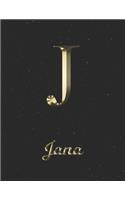 Jana: 1 Year Daily Planner (12 Months) - Yellow Gold Effect Letter J Initial First Name - 2020 - 2021 - 365 Pages for Planning - January 20 - December 20 