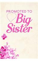 Promoted To Big Sister: Blank Lined Journal Notebook, 6" x 9", Sister journal, Sister notebook, Ruled, Writing Book, Notebook for Sister, Sister Gifts