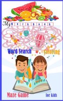 My workbook word search maze game coloring for kids