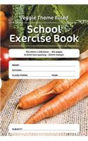 Veggie Theme Ruled School Exercise Book: 152.4mm x 228.6mm - 153 pages 6.4mm line spacing - 32mm margin. A must have for all pupils serious about education