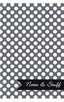 Notes & Stuff - Lined Notebook with Slate Grey Polka Dot Pattern Cover