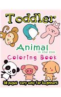 Animal in The Zoo Toddler Coloring Book 50 Pages very easy for beginners