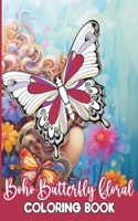 Boho Butterfly Floral Coloring Book