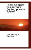 Pages Choisies Des Auteurs Contemporains: Tolstoi: Tolstoi