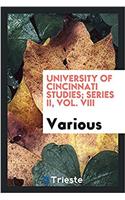UNIVERSITY OF CINCINNATI STUDIES; SERIES