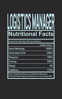 Logistics Manager Nutritional Facts: 6x9 college ruled notebook, 120 Pages, Composition Book and Journal, funny gift for your favorite Logistics Manager