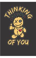Notebook: College Ruled 6x9 120 Pages Voodoo Doll Thinking Of You Anti Valentines Day