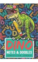 Dino Notes & Doodles Composition Journal: Back to School Kindergarten Write & Draw Journal for Kids