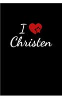 I love Christen: Notebook / Journal / Diary - 6 x 9 inches (15,24 x 22,86 cm), 150 pages. For everyone who's in love with Christen.