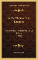 Recherches Sur Les Langues