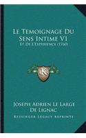 Temoignage Du Sens Intime V1