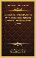 Information For Fruit Growers About Insecticides, Spraying Apparatus, And Insect Pests (1918)