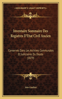 Inventaire Sommaire Des Registres D'Etat Civil Ancien