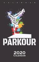 Parkour colourful with a splash of paint Calendar 2020: Annual Calendar for Athletes and fitness enthusiasts
