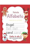 Natale Alfabeto Traccia Le Lettere Dalla A alla Z Libro di attività per bambini Età 2-5