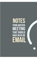 Notes from another Meeting that should have been an Email
