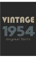 Retro Birthday - Vintage 1954 Notebook Original Parts Gift