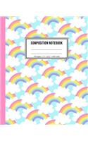 Composition Notebook: Rainbow Sky Notebook For Girls