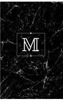 M: Personalized Monogrammed Journal (Notebook/Diary) Gift for Friend Office Teacher Black Marble