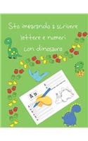 Sto imparando a scrivere lettere e numeri con dinosauro