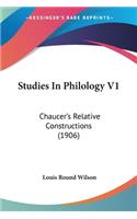 Studies In Philology V1