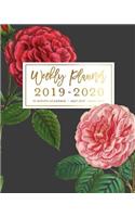 Weekly Planner 2019 - 2020 12-Month Academic, July 2019 - June 2020: Vintage Botanical Rose Peonies Weekly & Monthly Dated Calendar Organizer with To-Do's, Checklists, Notes and Goal Setting Pages