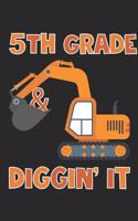 5th Grade Squad - Excavator Back To School Gift - Notebook For Fifth Grade Boys - Boys Construction Writing Journal