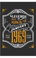 Legends Were Born in January 1969 One Of A Kind Limited Edition: Weekly 100 page 6 x 9 journal funny 50th Birthday milestone gift to jot down ideas and notes