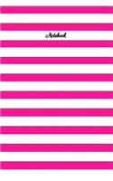 Notebook: Hot Pink Broad Striped Stylish Notebook Journal, 6 x 9, blank lined pages