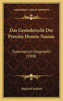 Gesinderecht Der Provinz Hessen-Nassau