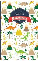 Notebook: Lined, Soft cover, 5.5 x 8.5 inch, 130 pages, Dinosaur pattern