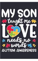 My Son Taught Me Love Needs No Words Autism Awareness