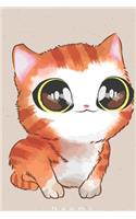 Naomi: Kawaii Orange Cat Notebook Journal Gift For Girls Kids Women