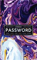 Internet Password Logbook - Journal - Libreta - Cahier - Taccuino - Notizbuch: 100 Page Password Book to Track & Organize Your Computer Logins, Internet Addresses & Usernames: Purple Marble Swirl with Orange 152-3