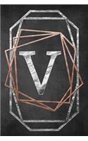 Chalkboard Foiling Minimalist Letter Notebook - V