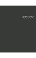Sketchbook: Unlined Notebook for Drawing, Doodling, Sketching or Writing - Letter Size (8.5" x 11"), 120 Pages - Premium Dark Minimalist Cover vol. 5