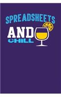 Spreadsheets and Chill: Dark Purple, Yellow & Blue Design, Blank College Ruled Line Paper Journal Notebook for Accountants and Their Families. (Bookkeeping and Tax Season 6