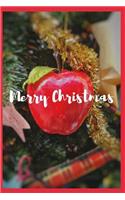 Merry Christmas Teacher Apple Journal: 150 Lined Pages