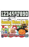 Counting Wolves 1 to 20. Bilingual Spanish-English