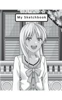 My Sketchbook: Large Sketchbook, Anime/Manga Female Cover, 120 Pages, 8.5 by 11