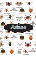 Ariana: Bug Insects Personalized Name Notebook Journal Diary Sketchbook with 120 Lined Pages 6x9