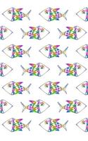 Abstract Fish Art: 110 Page Blank Notebook - Ruled Paper Journal - 6 X 9 (15.24 X 22.86 CM)