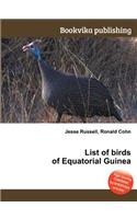 List of Birds of Equatorial Guinea