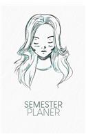 Semesterplaner: Semesterplaner für Studenten und Schüler mit Stundenplan für 4 Semester - Motiv: Portrait