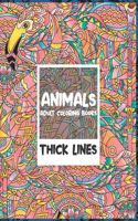 Adult Coloring Books Thick Lines - Animals